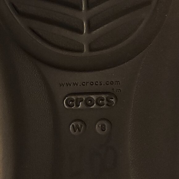 Crocs Lina D'Orsay Black Sandals Embellished Toes Sz 8 - Picture 6 of 9